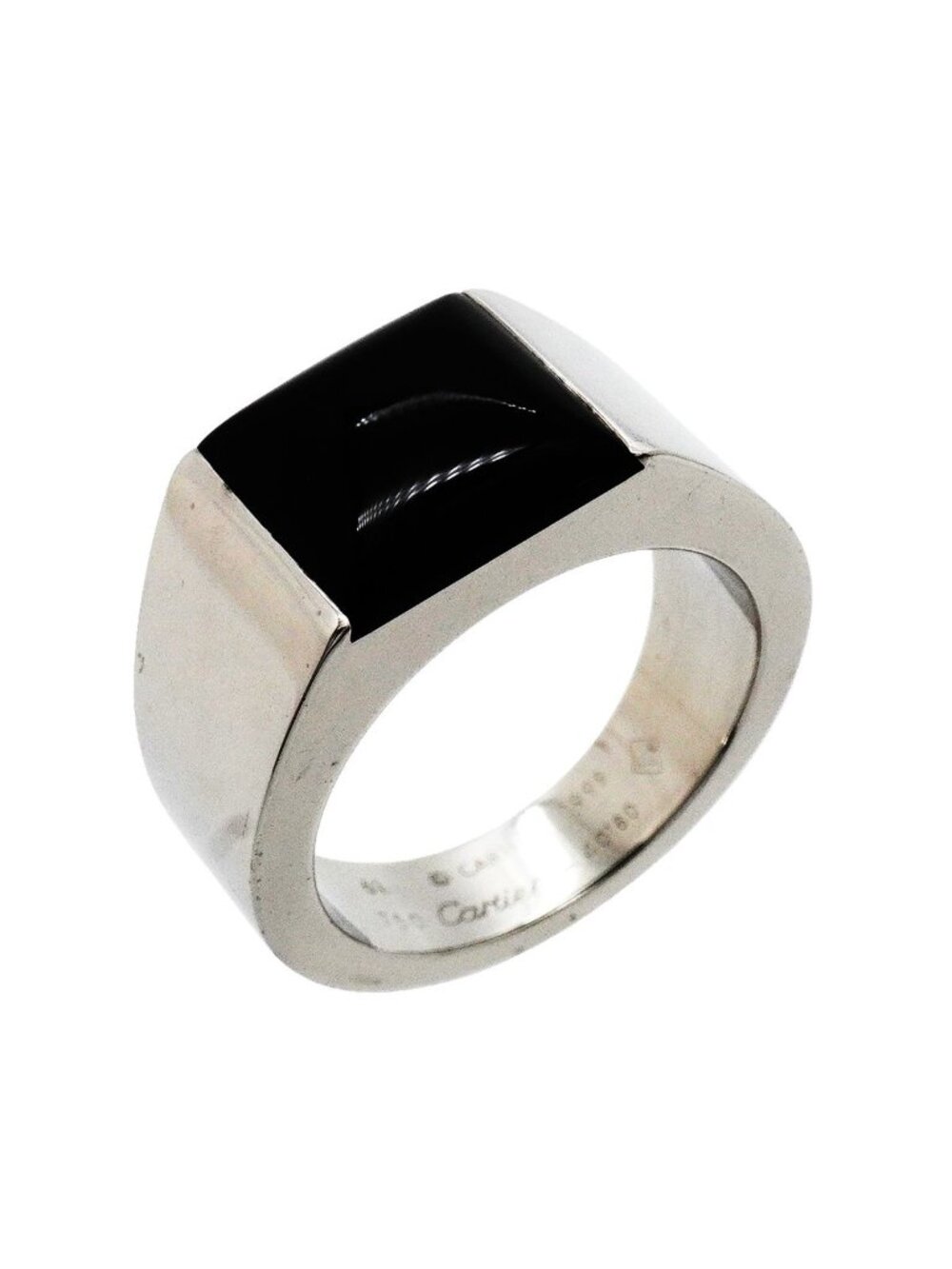Cartier Ring Tank Max 18k White Gold Onyx Black